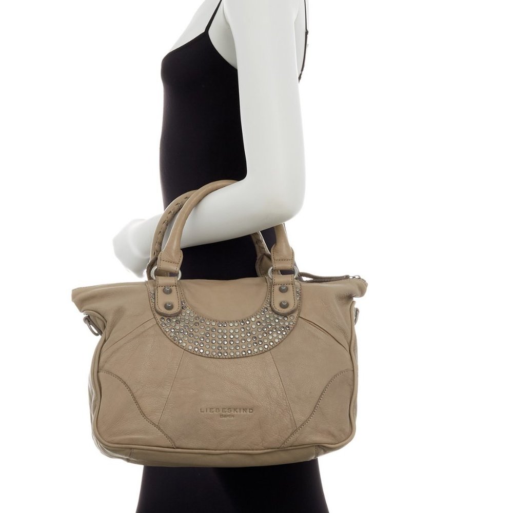 Liebeskind Berlin New ESTHER Stud Leather Satchel Shoulder HandBag Bag BLACK🎉HP - Picture 4 of 12
